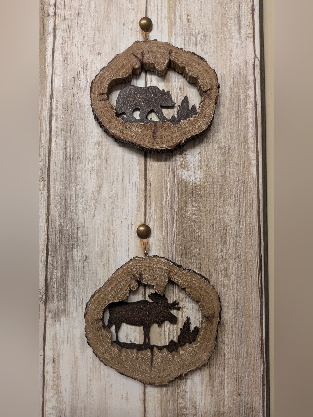 Hobby Lobby Brown and Black Rustic Woodland Hanging Ornaments